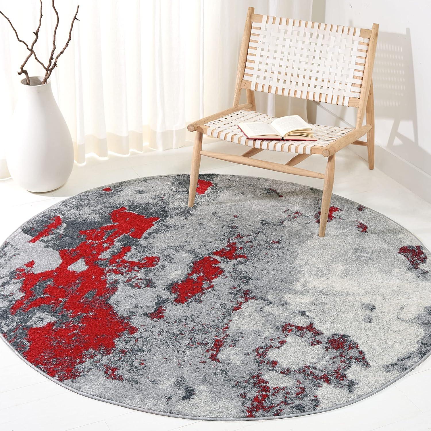 image:imageSAFAVIEH Area Rug 8x10 Adirondack Collection Large Grey amp Yellow Modern Abstract Design NonShedding amp Easy Cleaning Ideal for Living Room Bedroom Office Dining Space ADR134HRedGrey