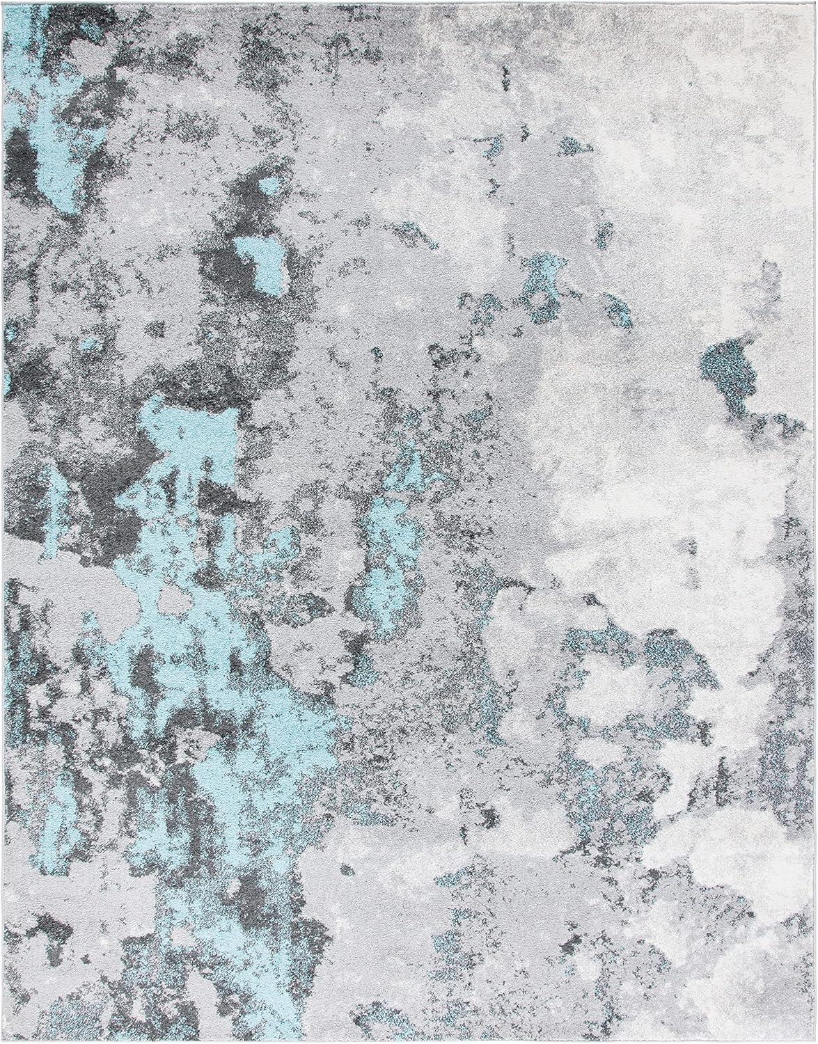 image:imageSAFAVIEH Area Rug 8x10 Adirondack Collection Large Grey amp Yellow Modern Abstract Design NonShedding amp Easy Cleaning Ideal for Living Room Bedroom Office Dining Space ADR134HTurquoiseGrey