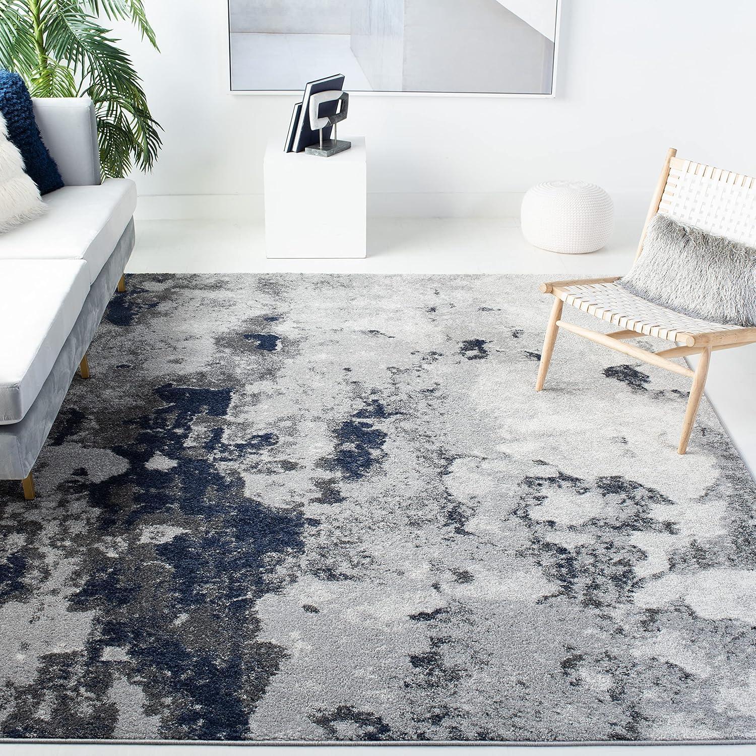 image:imageSAFAVIEH Area Rug 8x10 Adirondack Collection Large Grey amp Yellow Modern Abstract Design NonShedding amp Easy Cleaning Ideal for Living Room Bedroom Office Dining Space ADR134HNavyGrey