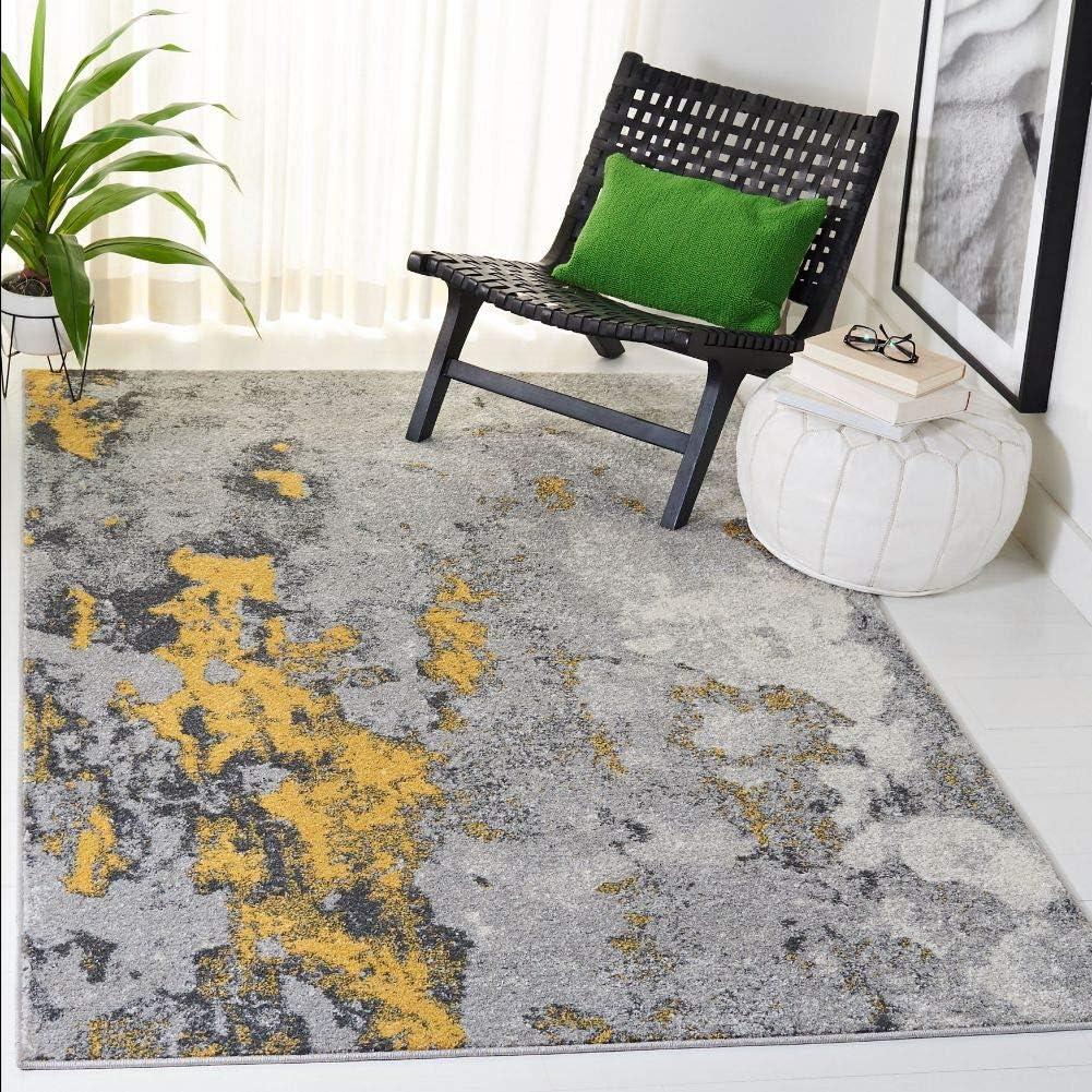 image:imageSAFAVIEH Area Rug 8x10 Adirondack Collection Large Grey amp Yellow Modern Abstract Design NonShedding amp Easy Cleaning Ideal for Living Room Bedroom Office Dining Space ADR134HGreyYellow