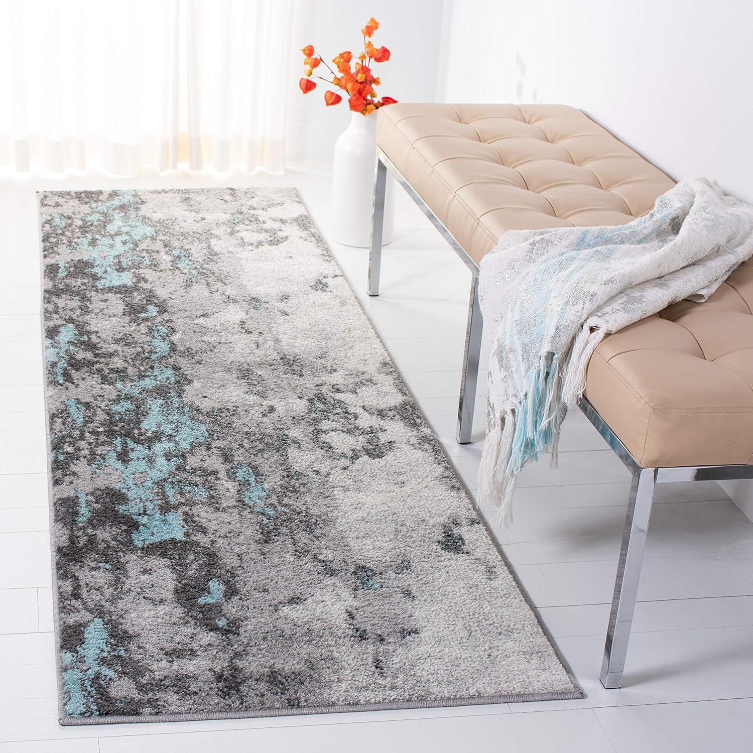 image:imageSAFAVIEH Area Rug 8x10 Adirondack Collection Large Grey amp Yellow Modern Abstract Design NonShedding amp Easy Cleaning Ideal for Living Room Bedroom Office Dining Space ADR134HTurquoiseGrey
