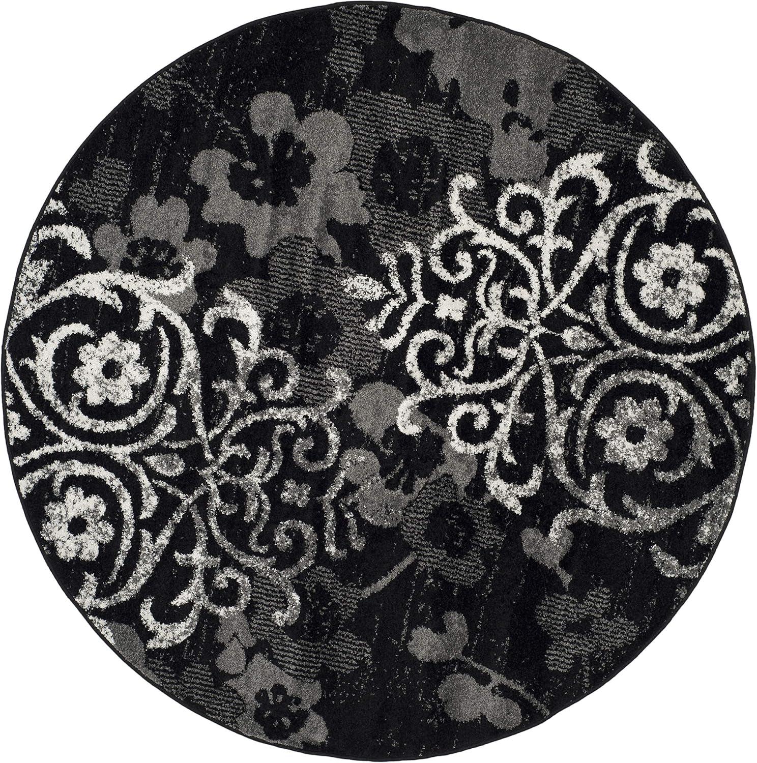 image:imageSAFAVIEH Area Rug 8x10 Adirondack Collection Large Navy amp Silver Floral Glam Damask Design NonShedding amp Easy Cleaning Ideal for Living Room Bedroom Office Dining Space ADR114NBlackSilver