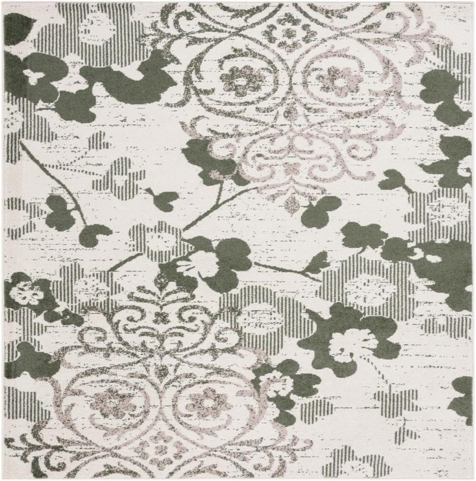image:imageSAFAVIEH Area Rug 8x10 Adirondack Collection Large Navy amp Silver Floral Glam Damask Design NonShedding amp Easy Cleaning Ideal for Living Room Bedroom Office Dining Space ADR114NIvoryDark Green