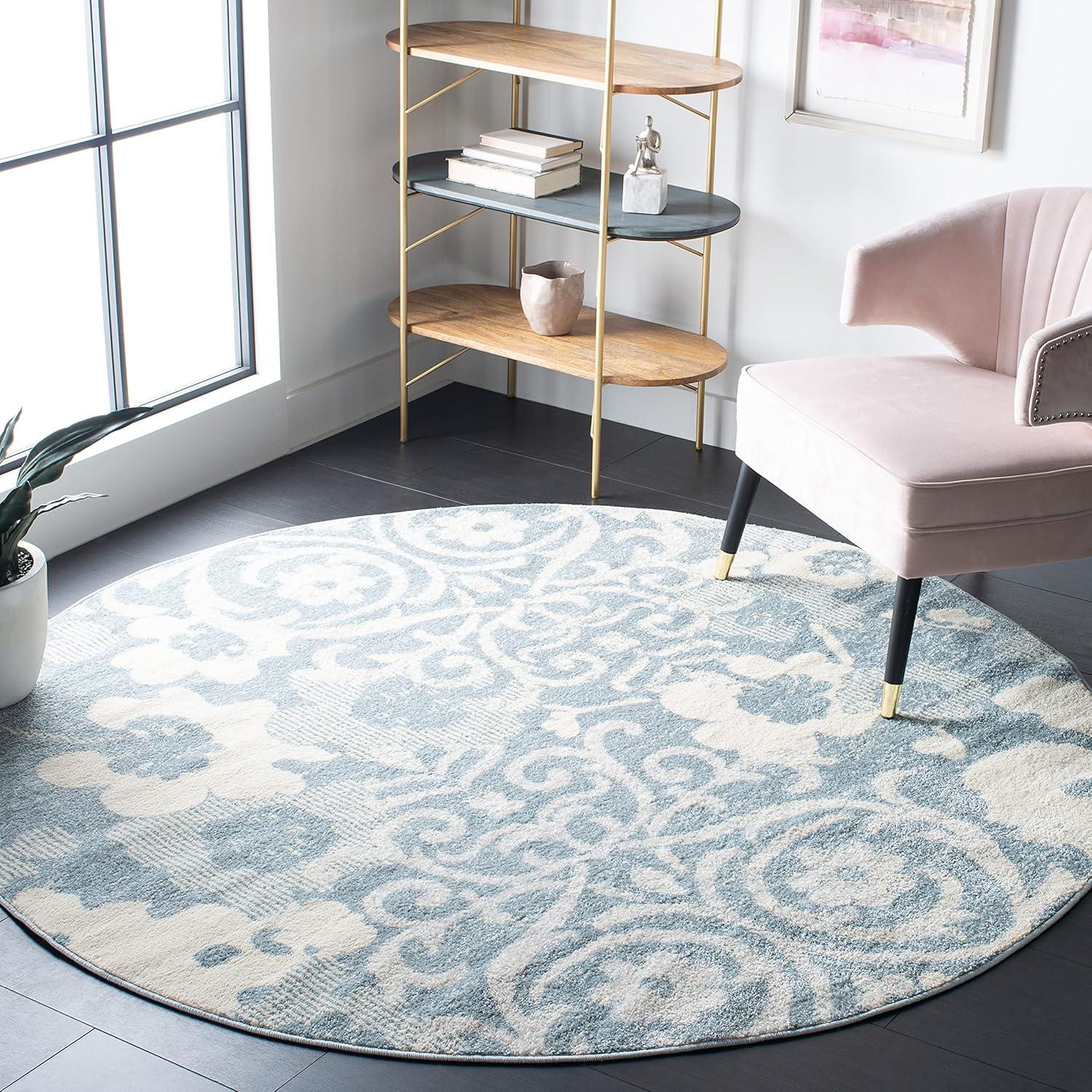 image:imageSAFAVIEH Area Rug 8x10 Adirondack Collection Large Navy amp Silver Floral Glam Damask Design NonShedding amp Easy Cleaning Ideal for Living Room Bedroom Office Dining Space ADR114NGreyIvory