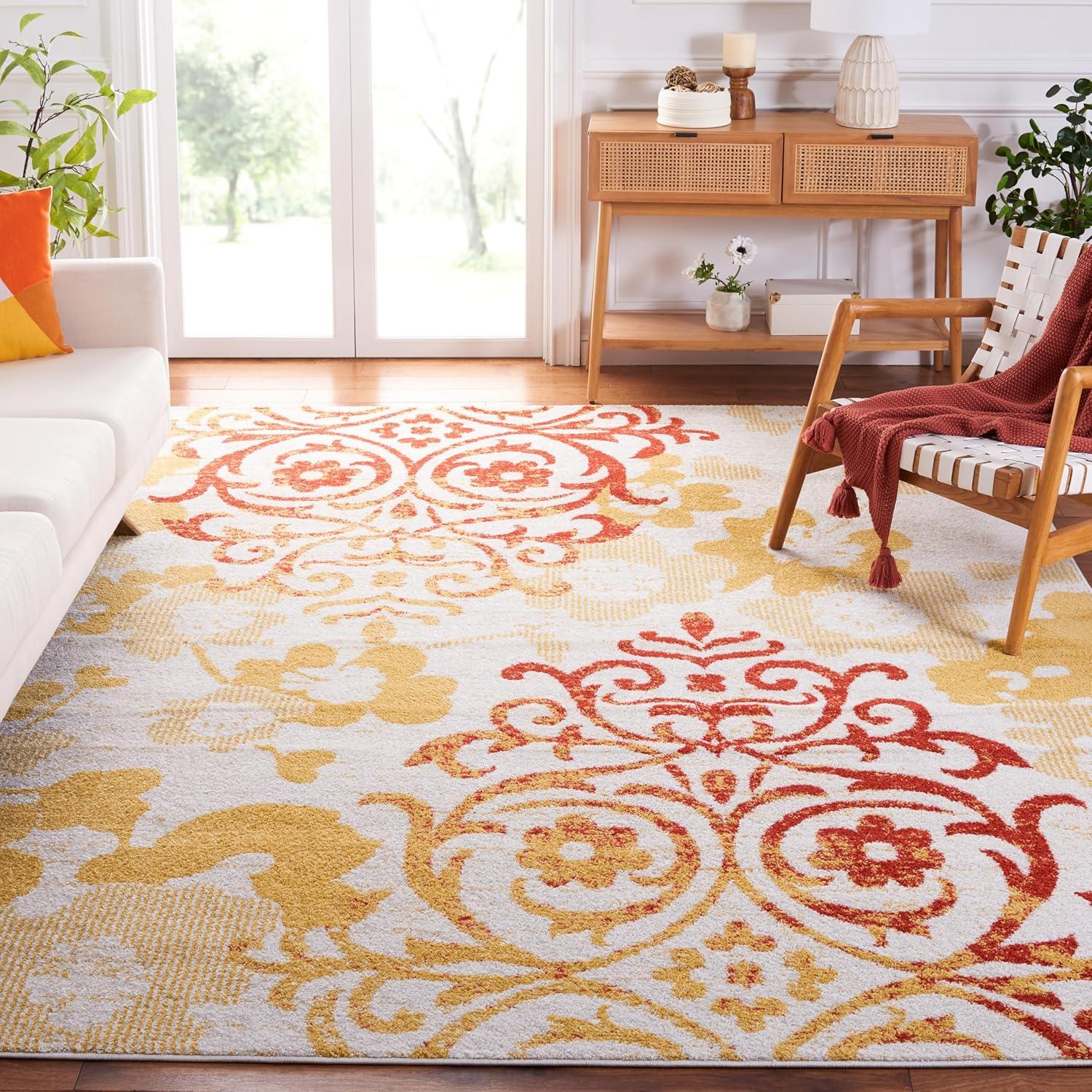 image:imageSAFAVIEH Area Rug 8x10 Adirondack Collection Large Navy amp Silver Floral Glam Damask Design NonShedding amp Easy Cleaning Ideal for Living Room Bedroom Office Dining Space ADR114NGreyGold