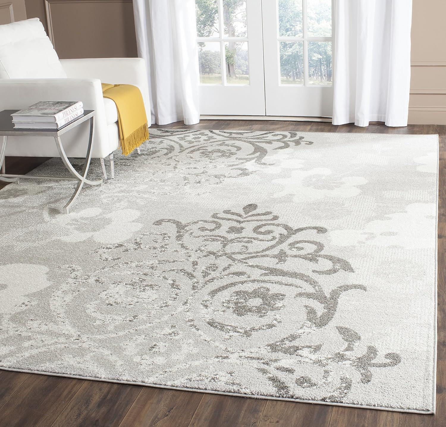 image:imageSAFAVIEH Area Rug 8x10 Adirondack Collection Large Navy amp Silver Floral Glam Damask Design NonShedding amp Easy Cleaning Ideal for Living Room Bedroom Office Dining Space ADR114NSilverIvory