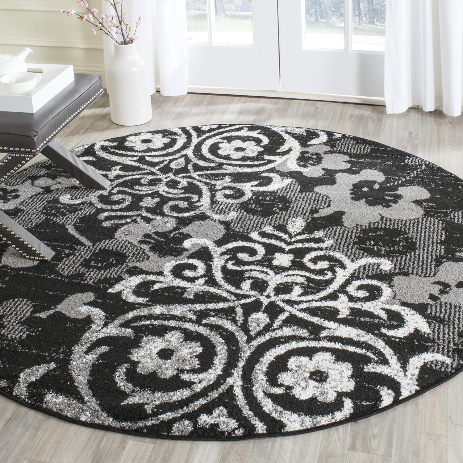 image:imageSAFAVIEH Area Rug 8x10 Adirondack Collection Large Navy amp Silver Floral Glam Damask Design NonShedding amp Easy Cleaning Ideal for Living Room Bedroom Office Dining Space ADR114NLight BlueDark Blue