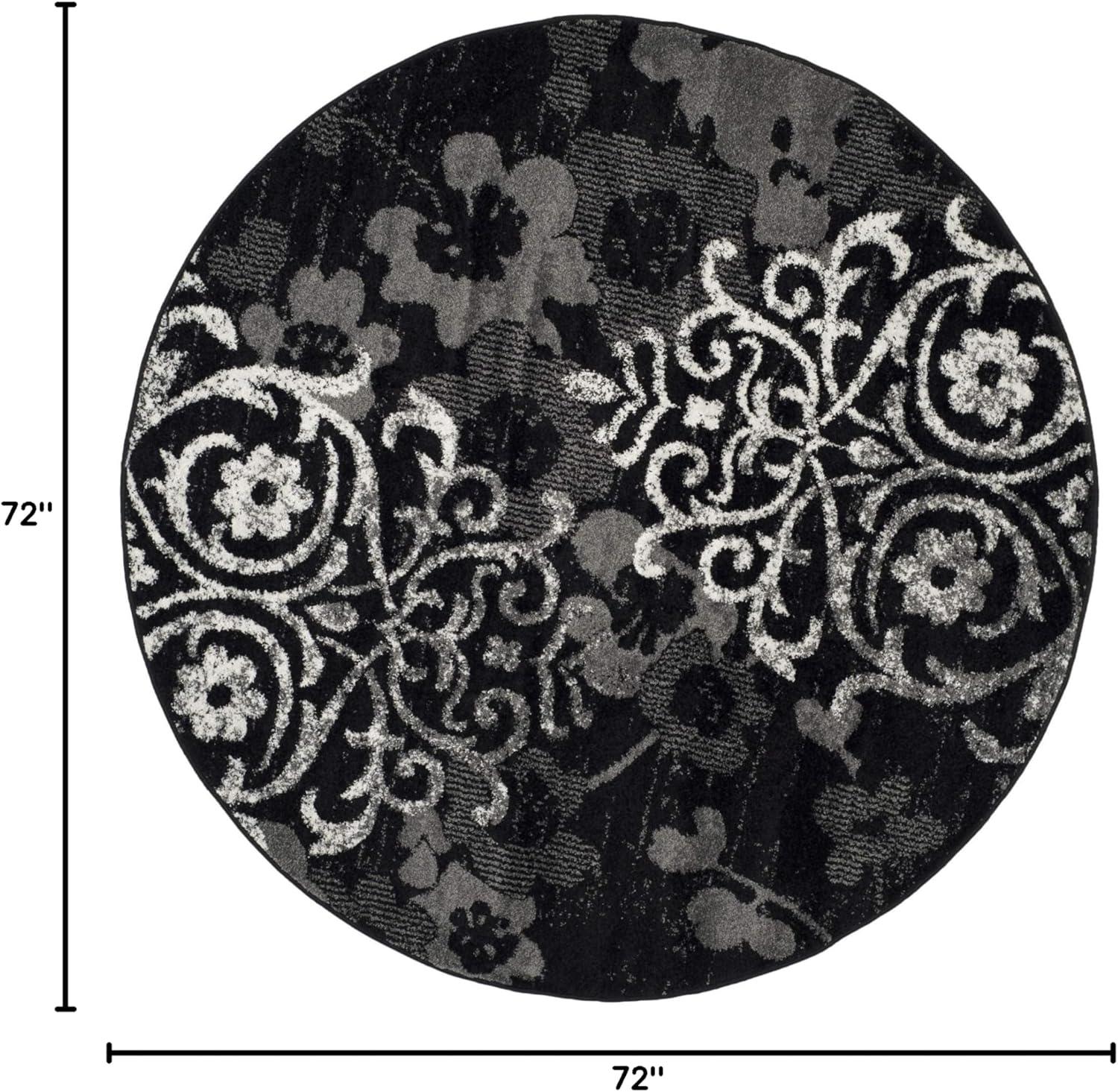 image:imageSAFAVIEH Area Rug 8x10 Adirondack Collection Large Navy amp Silver Floral Glam Damask Design NonShedding amp Easy Cleaning Ideal for Living Room Bedroom Office Dining Space ADR114NBlackSilver