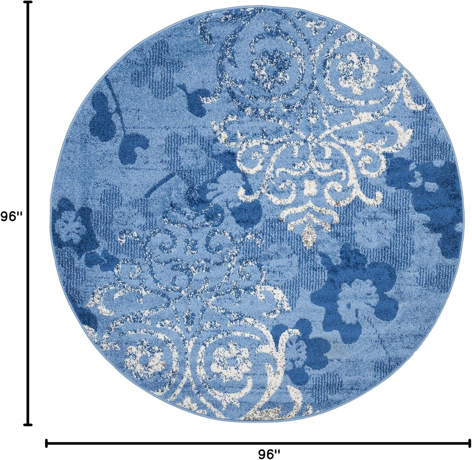 image:imageSAFAVIEH Area Rug 8x10 Adirondack Collection Large Navy amp Silver Floral Glam Damask Design NonShedding amp Easy Cleaning Ideal for Living Room Bedroom Office Dining Space ADR114NLight BlueDark Blue