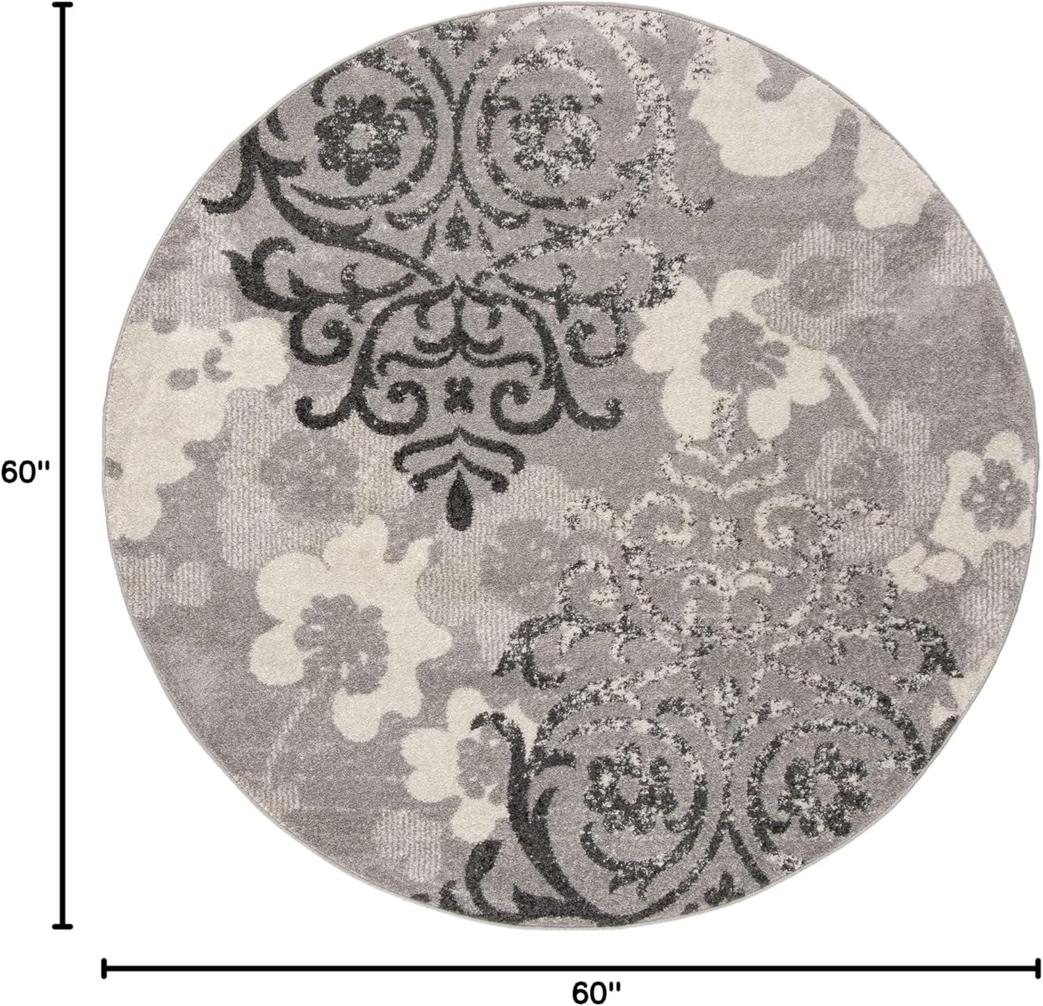 image:imageSAFAVIEH Area Rug 8x10 Adirondack Collection Large Navy amp Silver Floral Glam Damask Design NonShedding amp Easy Cleaning Ideal for Living Room Bedroom Office Dining Space ADR114NSilverIvory