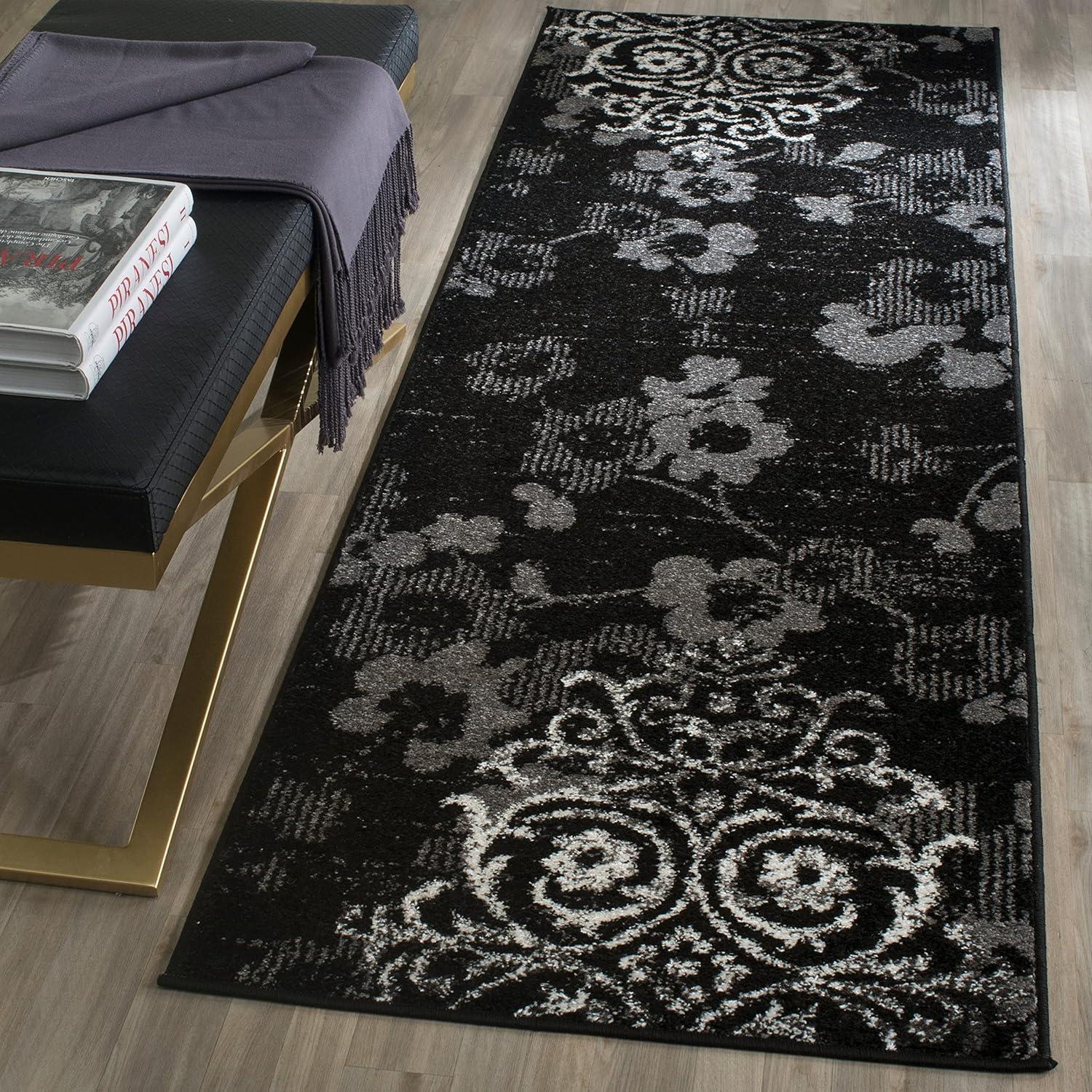 image:imageSAFAVIEH Area Rug 8x10 Adirondack Collection Large Navy amp Silver Floral Glam Damask Design NonShedding amp Easy Cleaning Ideal for Living Room Bedroom Office Dining Space ADR114NGreyIvory