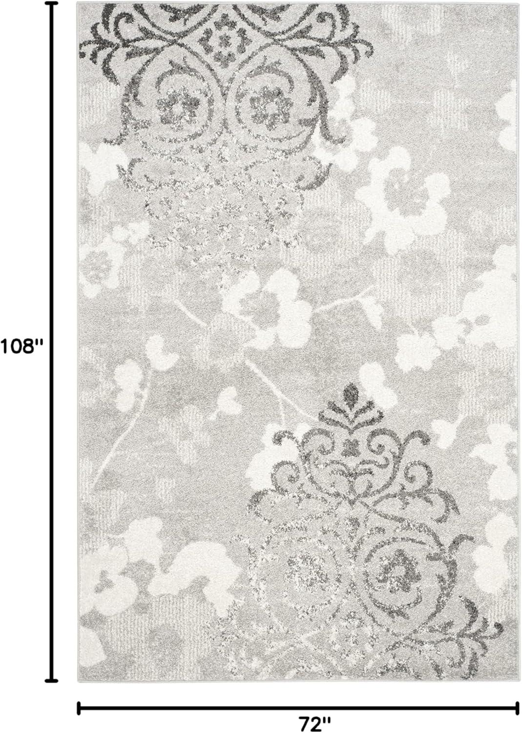 image:imageSAFAVIEH Area Rug 8x10 Adirondack Collection Large Navy amp Silver Floral Glam Damask Design NonShedding amp Easy Cleaning Ideal for Living Room Bedroom Office Dining Space ADR114NSilverIvory