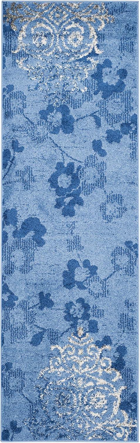 image:imageSAFAVIEH Area Rug 8x10 Adirondack Collection Large Navy amp Silver Floral Glam Damask Design NonShedding amp Easy Cleaning Ideal for Living Room Bedroom Office Dining Space ADR114NLight BlueDark Blue