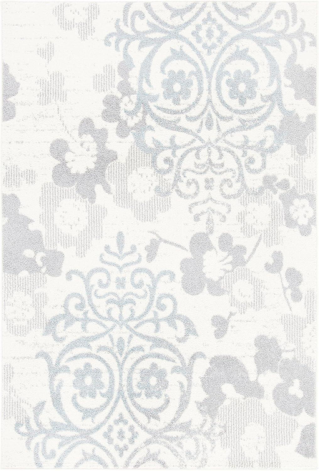 image:imageSAFAVIEH Area Rug 8x10 Adirondack Collection Large Navy amp Silver Floral Glam Damask Design NonShedding amp Easy Cleaning Ideal for Living Room Bedroom Office Dining Space ADR114NIvoryGrey