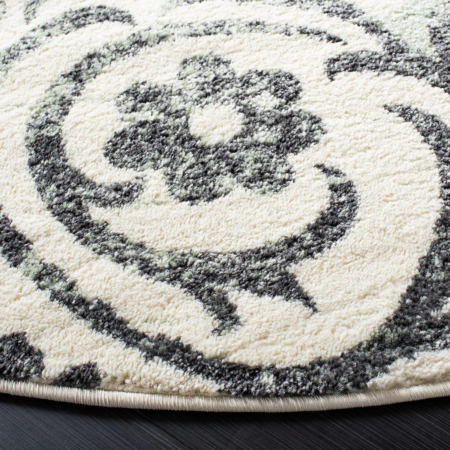 image:imageSAFAVIEH Area Rug 8x10 Adirondack Collection Large Navy amp Silver Floral Glam Damask Design NonShedding amp Easy Cleaning Ideal for Living Room Bedroom Office Dining Space ADR114NIvoryGreen