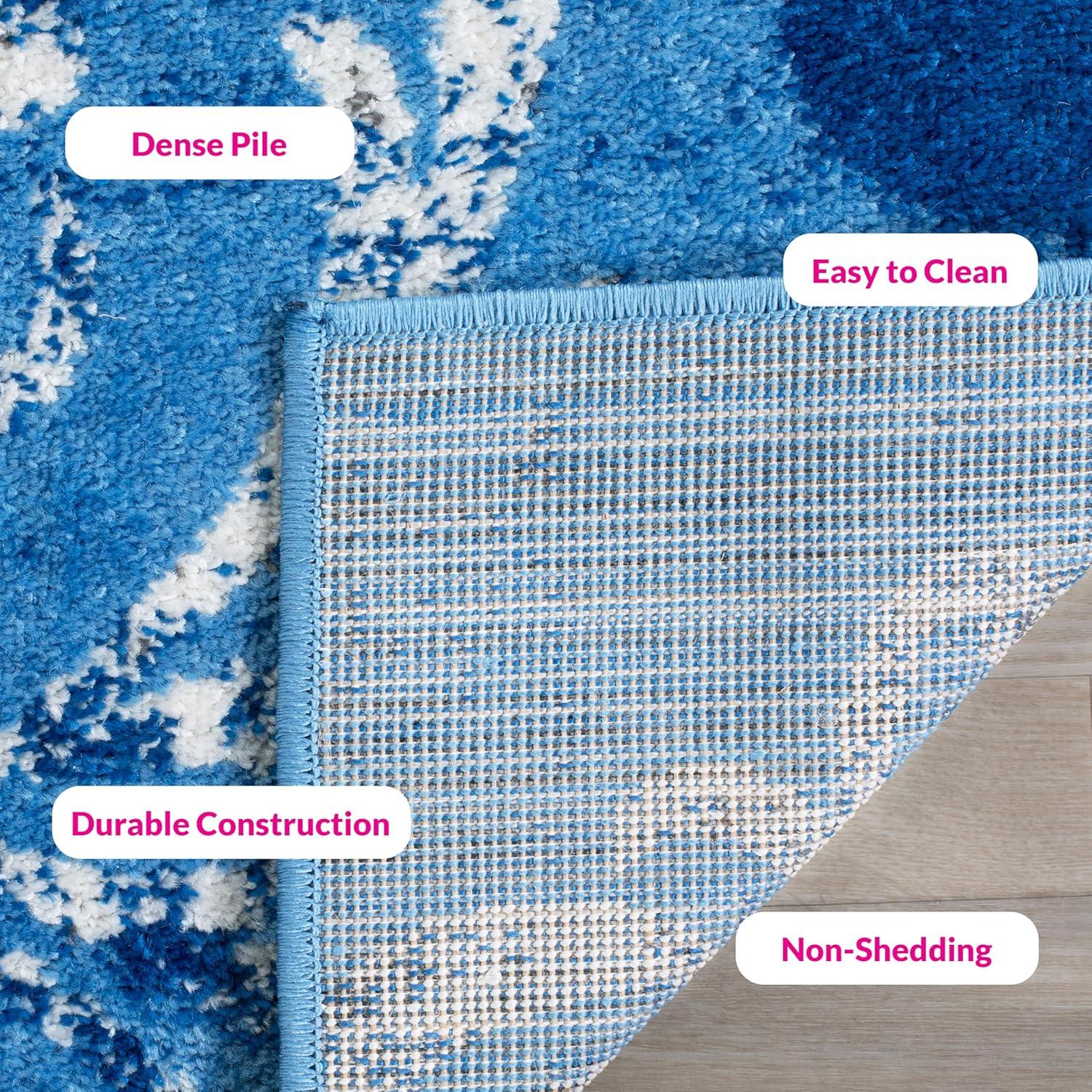 image:imageSAFAVIEH Area Rug 8x10 Adirondack Collection Large Navy amp Silver Floral Glam Damask Design NonShedding amp Easy Cleaning Ideal for Living Room Bedroom Office Dining Space ADR114NLight BlueDark Blue