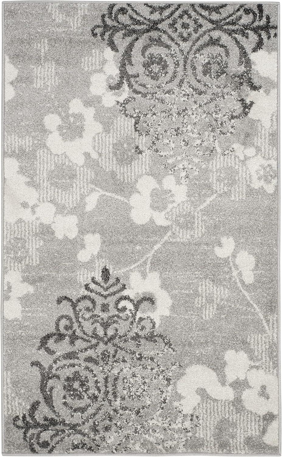 image:imageSAFAVIEH Area Rug 8x10 Adirondack Collection Large Navy amp Silver Floral Glam Damask Design NonShedding amp Easy Cleaning Ideal for Living Room Bedroom Office Dining Space ADR114NSilverIvory
