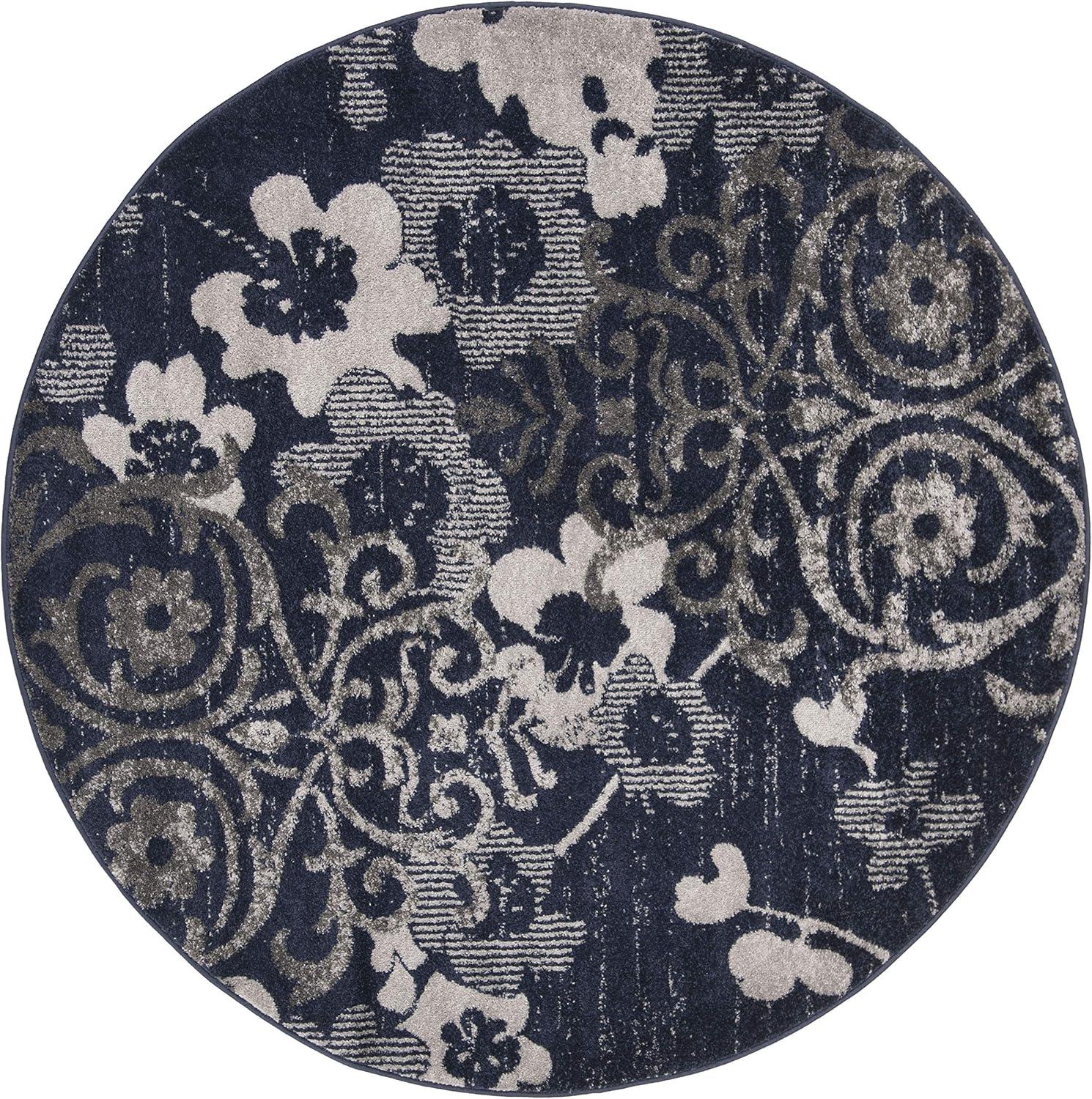 image:imageSAFAVIEH Area Rug 8x10 Adirondack Collection Large Navy amp Silver Floral Glam Damask Design NonShedding amp Easy Cleaning Ideal for Living Room Bedroom Office Dining Space ADR114NNavySilver