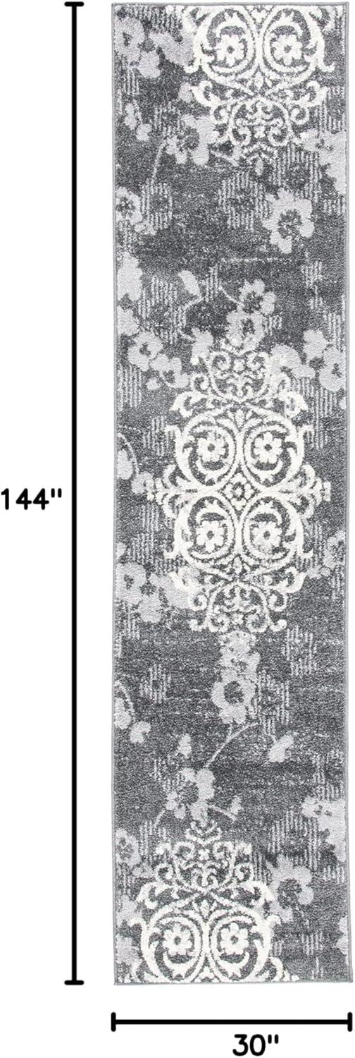 image:imageSAFAVIEH Area Rug 8x10 Adirondack Collection Large Navy amp Silver Floral Glam Damask Design NonShedding amp Easy Cleaning Ideal for Living Room Bedroom Office Dining Space ADR114NCharcoalIvory
