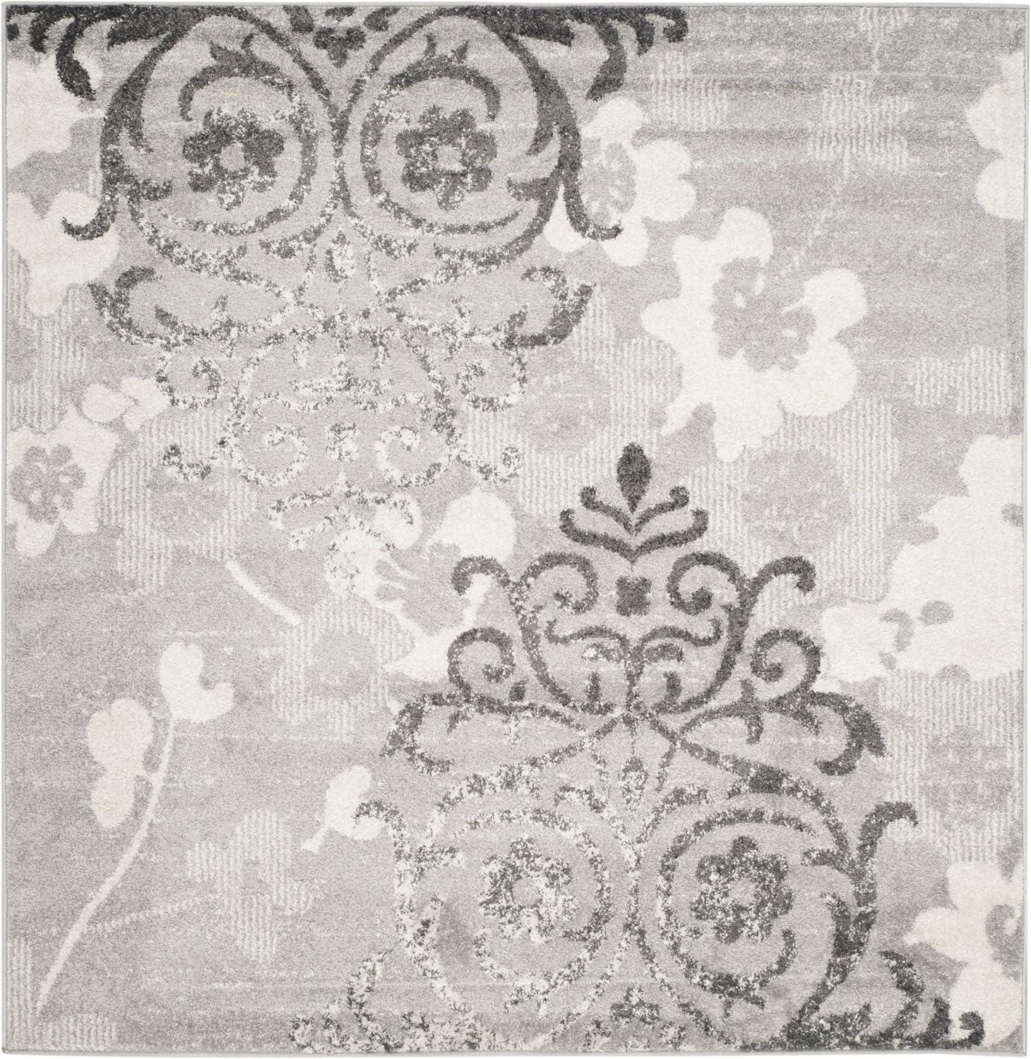 image:imageSAFAVIEH Area Rug 8x10 Adirondack Collection Large Navy amp Silver Floral Glam Damask Design NonShedding amp Easy Cleaning Ideal for Living Room Bedroom Office Dining Space ADR114NSilverIvory