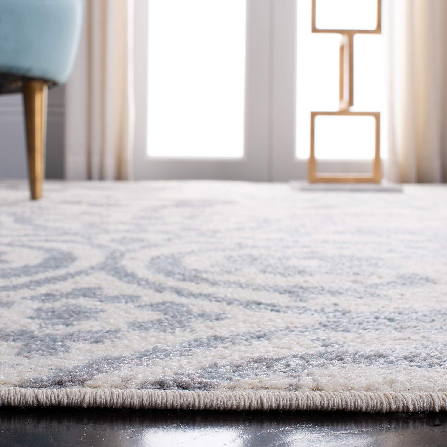image:imageSAFAVIEH Area Rug 8x10 Adirondack Collection Large Navy amp Silver Floral Glam Damask Design NonShedding amp Easy Cleaning Ideal for Living Room Bedroom Office Dining Space ADR114NIvoryGrey