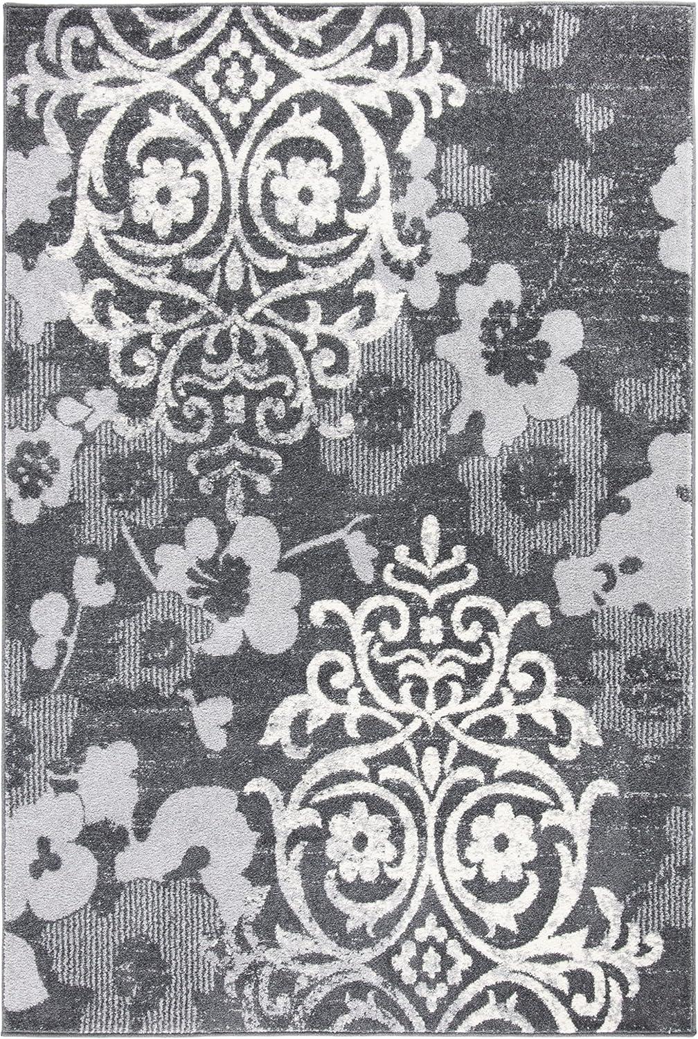 image:imageSAFAVIEH Area Rug 8x10 Adirondack Collection Large Navy amp Silver Floral Glam Damask Design NonShedding amp Easy Cleaning Ideal for Living Room Bedroom Office Dining Space ADR114NCharcoalIvory