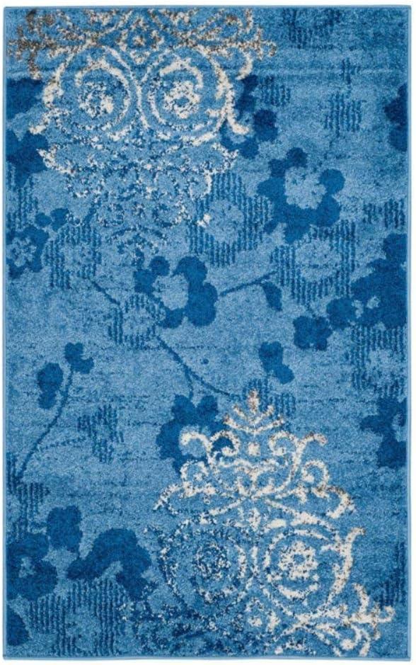 image:imageSAFAVIEH Area Rug 8x10 Adirondack Collection Large Navy amp Silver Floral Glam Damask Design NonShedding amp Easy Cleaning Ideal for Living Room Bedroom Office Dining Space ADR114NLight BlueDark Blue