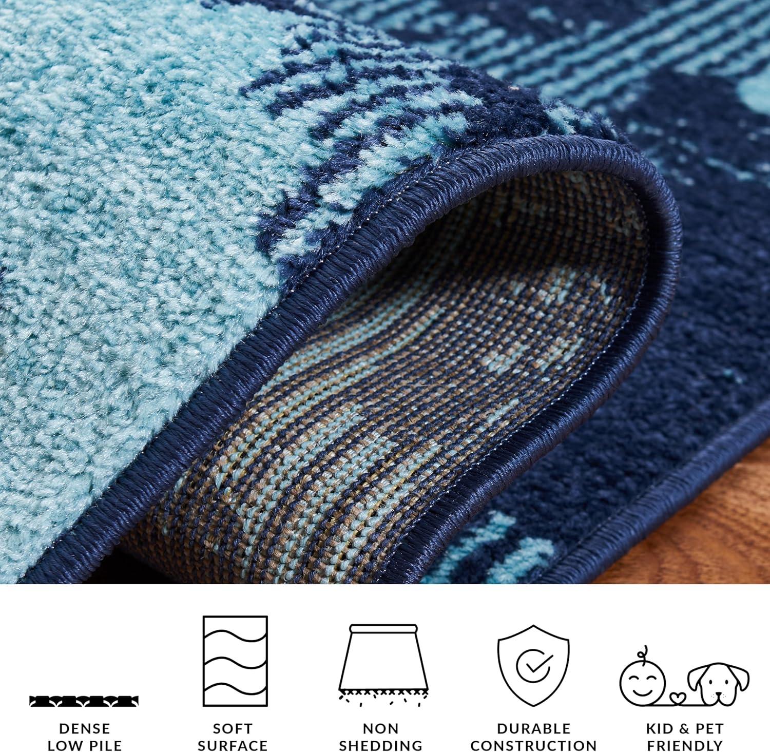 image:imageSAFAVIEH Area Rug 8x10 Adirondack Collection Large Navy amp Silver Floral Glam Damask Design NonShedding amp Easy Cleaning Ideal for Living Room Bedroom Office Dining Space ADR114NNavyAqua