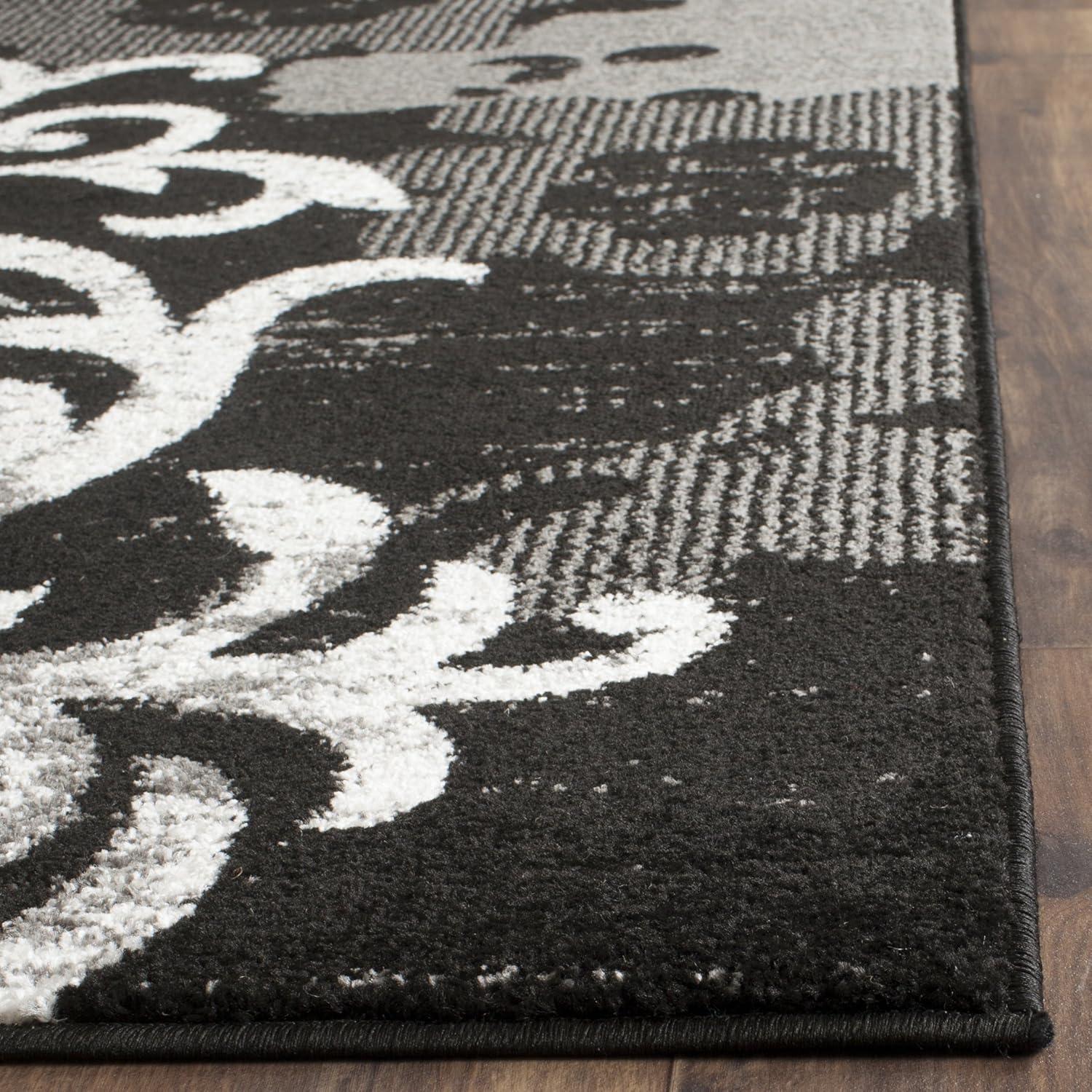 image:imageSAFAVIEH Area Rug 8x10 Adirondack Collection Large Navy amp Silver Floral Glam Damask Design NonShedding amp Easy Cleaning Ideal for Living Room Bedroom Office Dining Space ADR114NBlackSilver