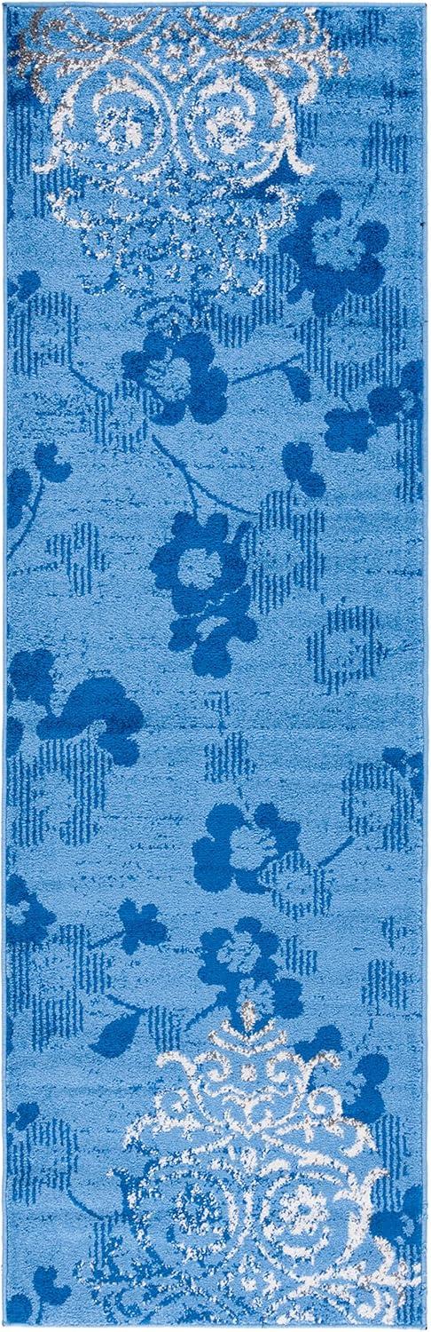 image:imageSAFAVIEH Area Rug 8x10 Adirondack Collection Large Navy amp Silver Floral Glam Damask Design NonShedding amp Easy Cleaning Ideal for Living Room Bedroom Office Dining Space ADR114NLight BlueDark Blue