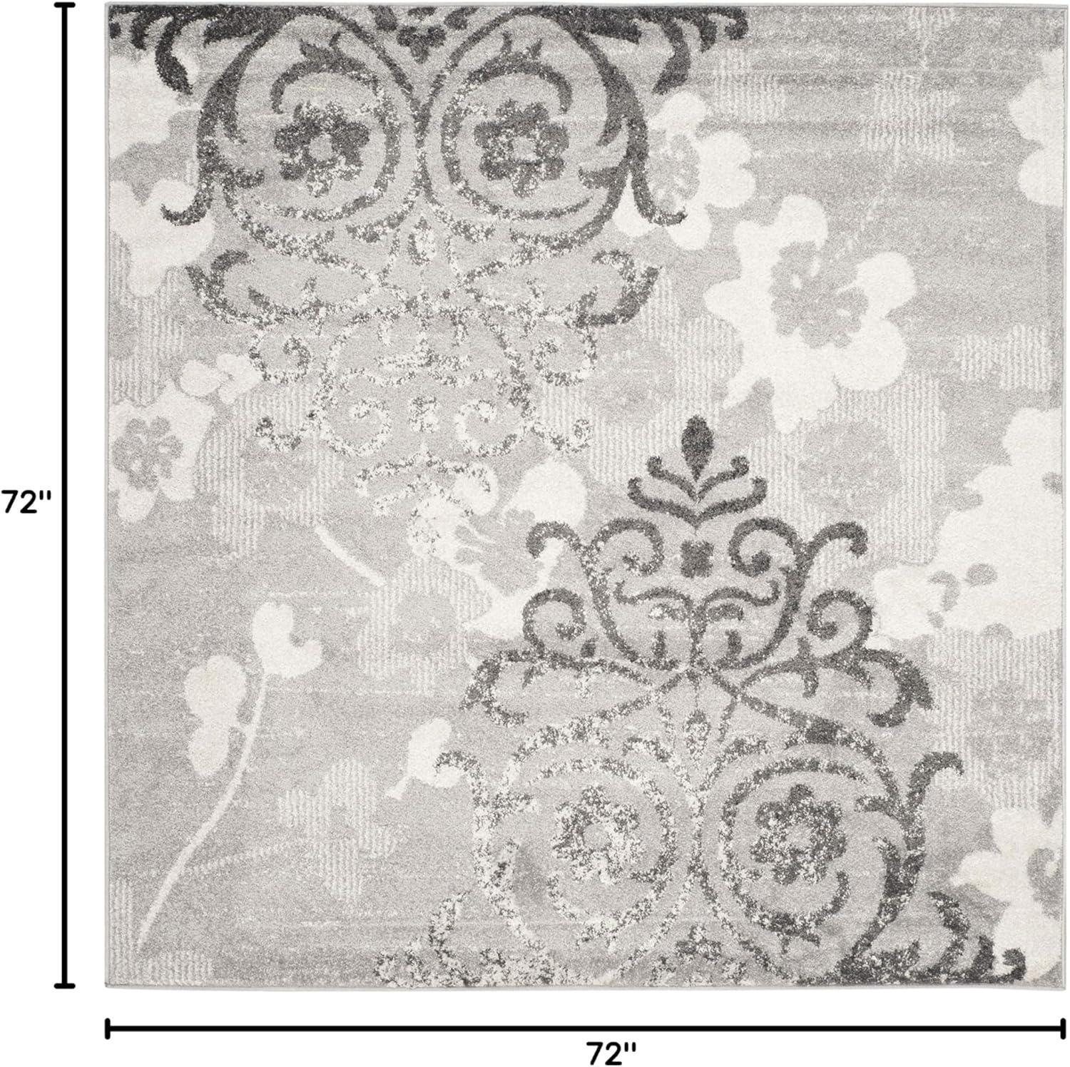 image:imageSAFAVIEH Area Rug 8x10 Adirondack Collection Large Navy amp Silver Floral Glam Damask Design NonShedding amp Easy Cleaning Ideal for Living Room Bedroom Office Dining Space ADR114NSilverIvory