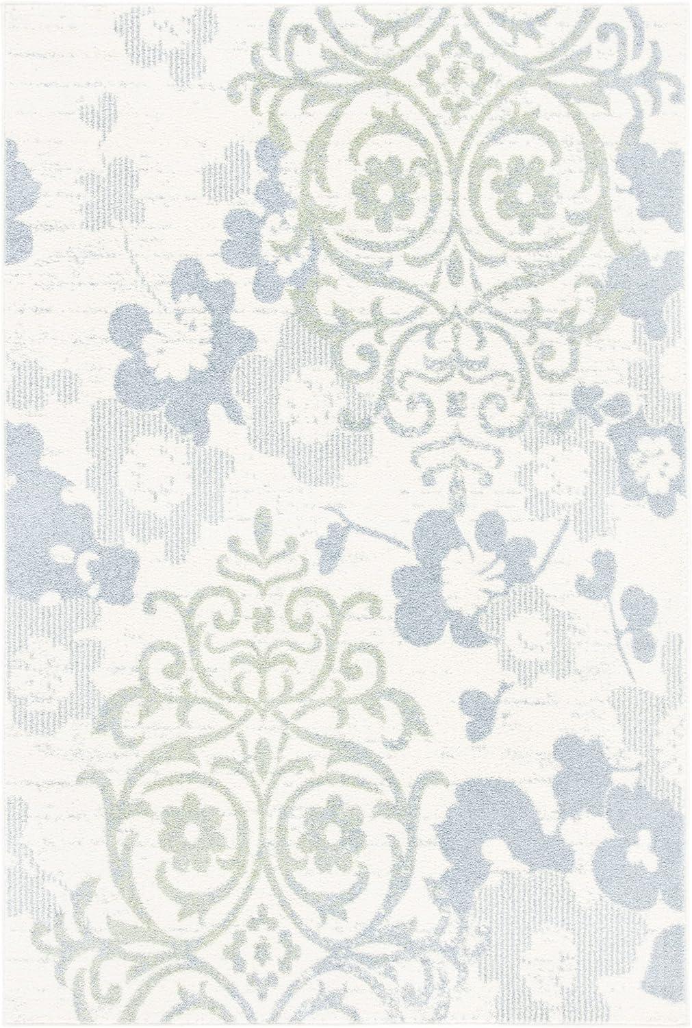 image:imageSAFAVIEH Area Rug 8x10 Adirondack Collection Large Navy amp Silver Floral Glam Damask Design NonShedding amp Easy Cleaning Ideal for Living Room Bedroom Office Dining Space ADR114NIvoryBlue