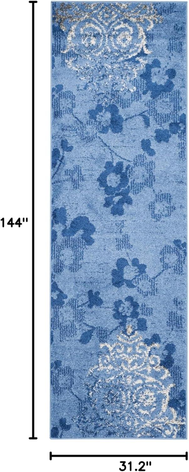 image:imageSAFAVIEH Area Rug 8x10 Adirondack Collection Large Navy amp Silver Floral Glam Damask Design NonShedding amp Easy Cleaning Ideal for Living Room Bedroom Office Dining Space ADR114NLight BlueDark Blue