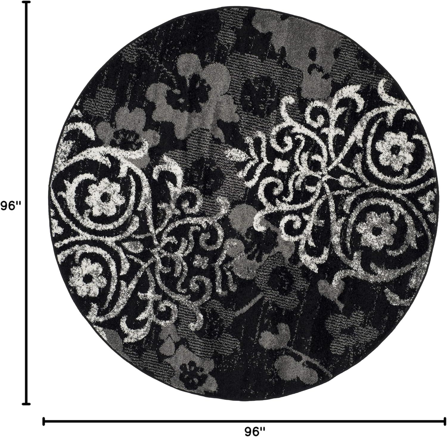 image:imageSAFAVIEH Area Rug 8x10 Adirondack Collection Large Navy amp Silver Floral Glam Damask Design NonShedding amp Easy Cleaning Ideal for Living Room Bedroom Office Dining Space ADR114NBlackSilver