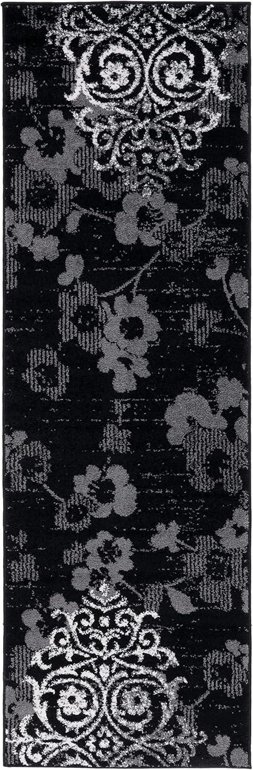 image:imageSAFAVIEH Area Rug 8x10 Adirondack Collection Large Navy amp Silver Floral Glam Damask Design NonShedding amp Easy Cleaning Ideal for Living Room Bedroom Office Dining Space ADR114NBlackSilver