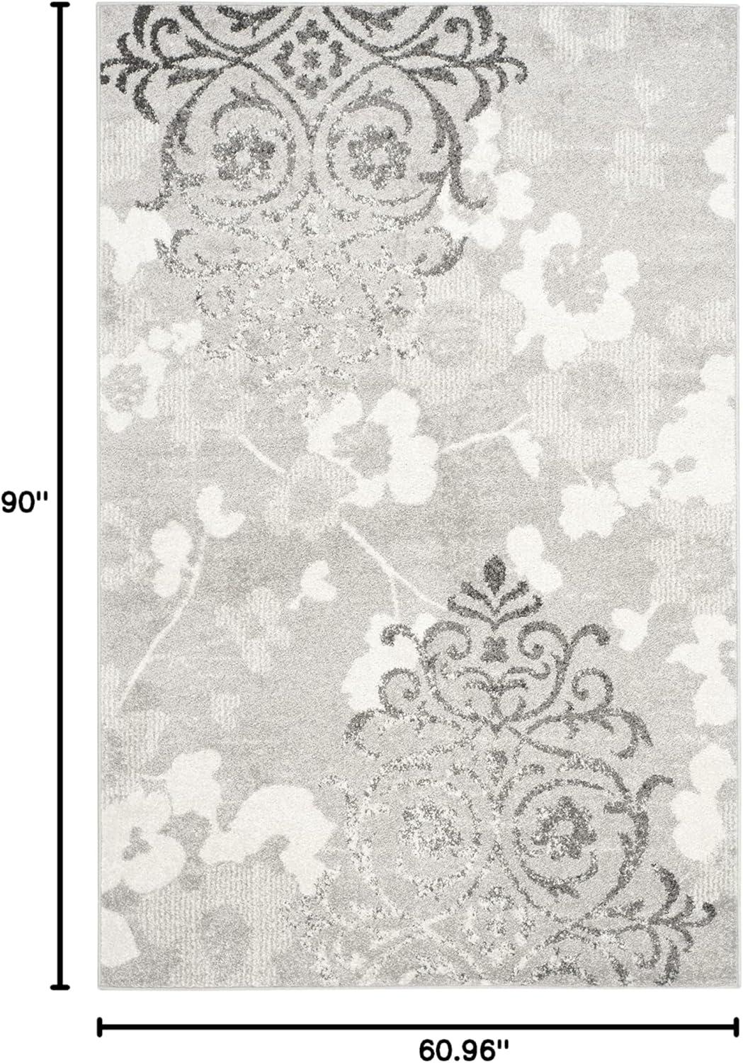 image:imageSAFAVIEH Area Rug 8x10 Adirondack Collection Large Navy amp Silver Floral Glam Damask Design NonShedding amp Easy Cleaning Ideal for Living Room Bedroom Office Dining Space ADR114NSilverIvory