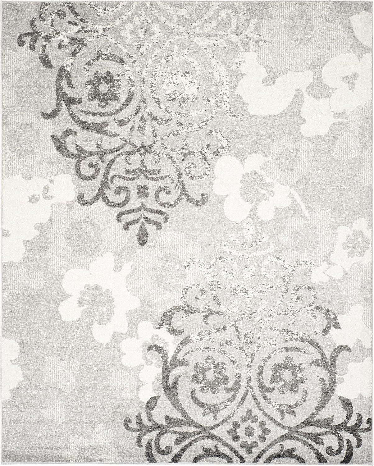 image:imageSAFAVIEH Area Rug 8x10 Adirondack Collection Large Navy amp Silver Floral Glam Damask Design NonShedding amp Easy Cleaning Ideal for Living Room Bedroom Office Dining Space ADR114NSilverIvory