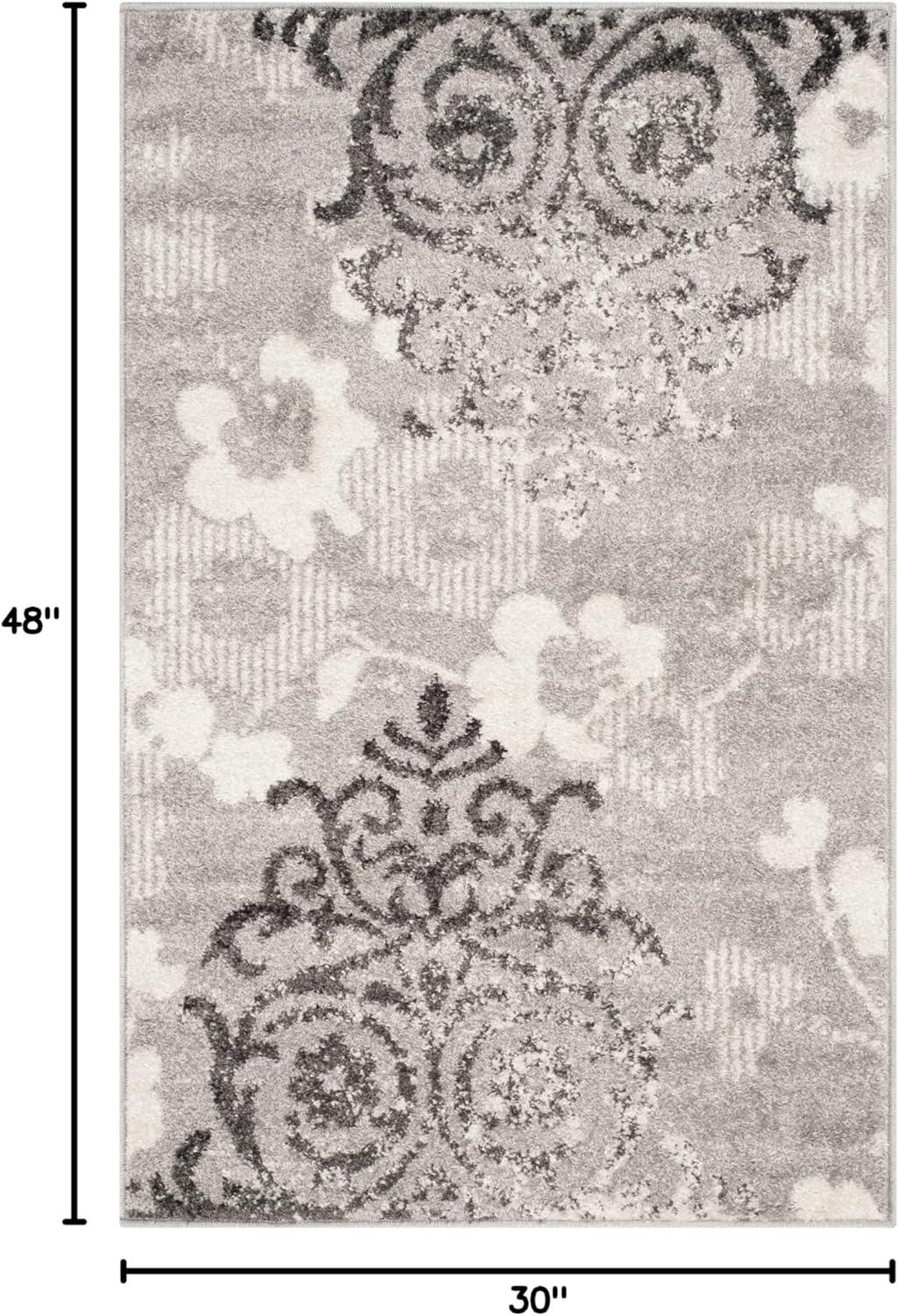 image:imageSAFAVIEH Area Rug 8x10 Adirondack Collection Large Navy amp Silver Floral Glam Damask Design NonShedding amp Easy Cleaning Ideal for Living Room Bedroom Office Dining Space ADR114NSilverIvory