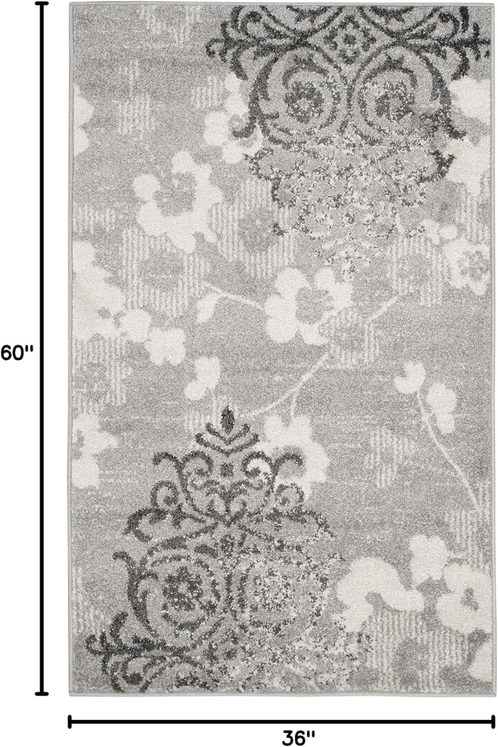 image:imageSAFAVIEH Area Rug 8x10 Adirondack Collection Large Navy amp Silver Floral Glam Damask Design NonShedding amp Easy Cleaning Ideal for Living Room Bedroom Office Dining Space ADR114NSilverIvory