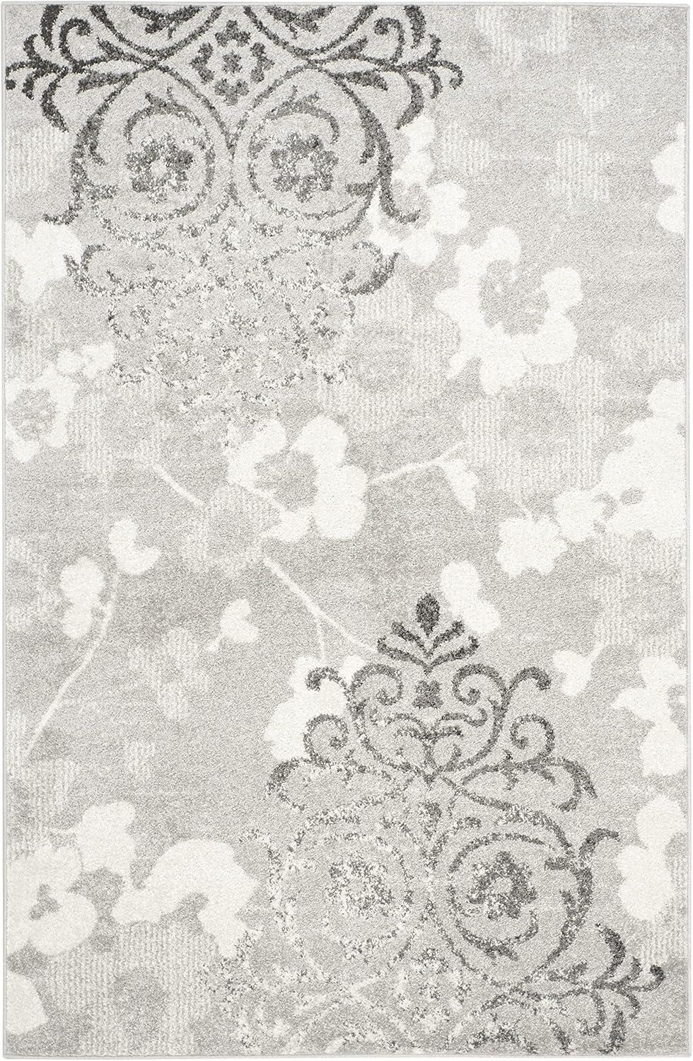 image:imageSAFAVIEH Area Rug 8x10 Adirondack Collection Large Navy amp Silver Floral Glam Damask Design NonShedding amp Easy Cleaning Ideal for Living Room Bedroom Office Dining Space ADR114NSilverIvory