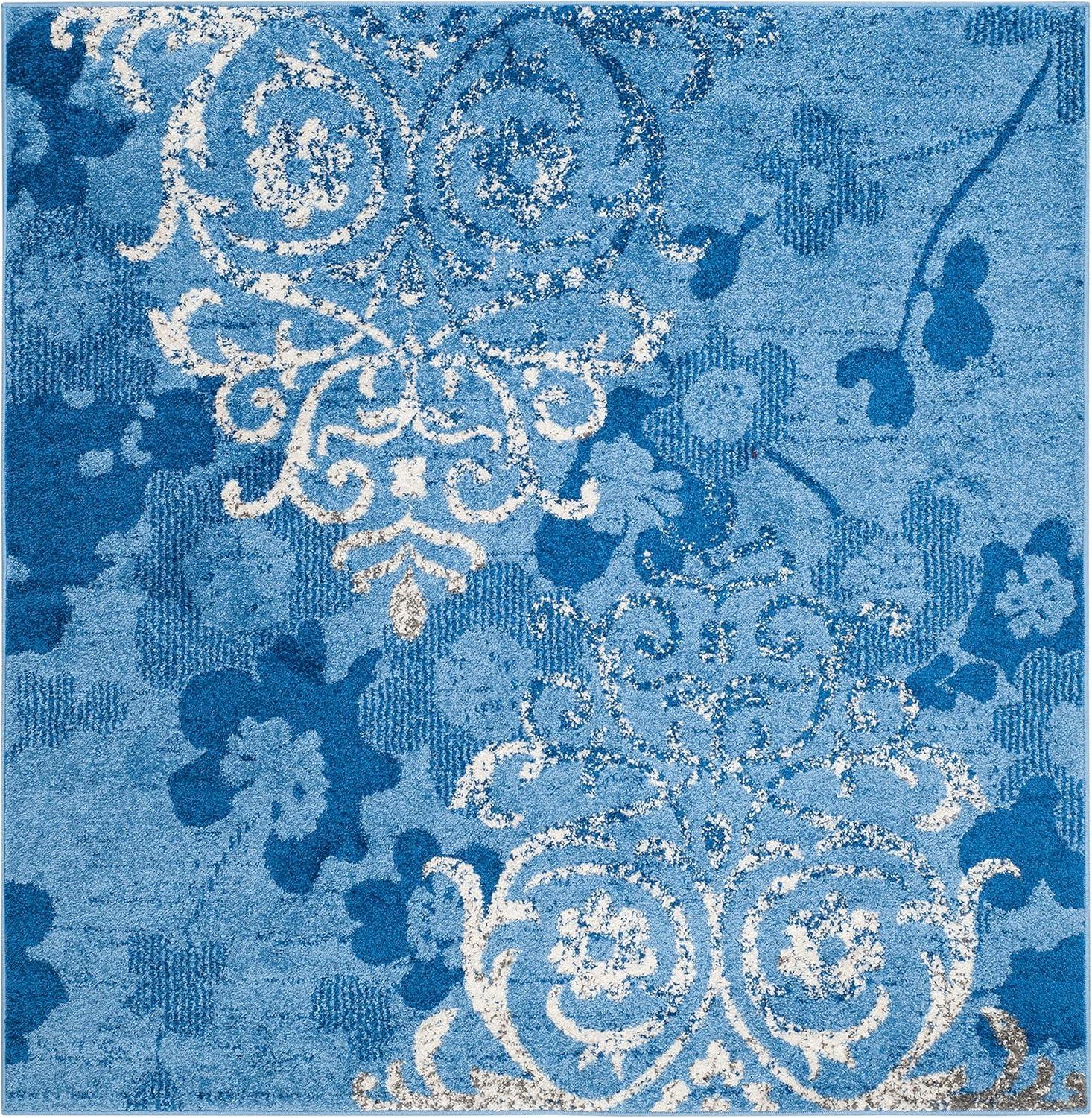image:imageSAFAVIEH Area Rug 8x10 Adirondack Collection Large Navy amp Silver Floral Glam Damask Design NonShedding amp Easy Cleaning Ideal for Living Room Bedroom Office Dining Space ADR114NLight BlueDark Blue