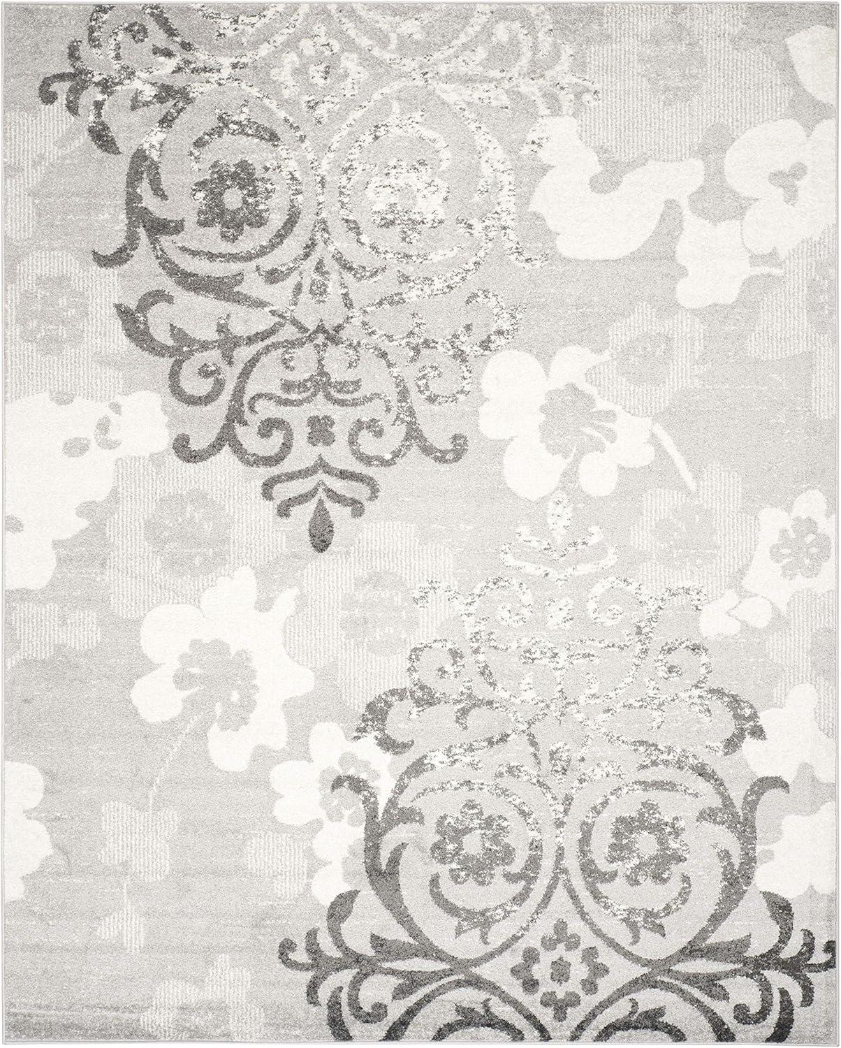 image:imageSAFAVIEH Area Rug 8x10 Adirondack Collection Large Navy amp Silver Floral Glam Damask Design NonShedding amp Easy Cleaning Ideal for Living Room Bedroom Office Dining Space ADR114NSilverIvory