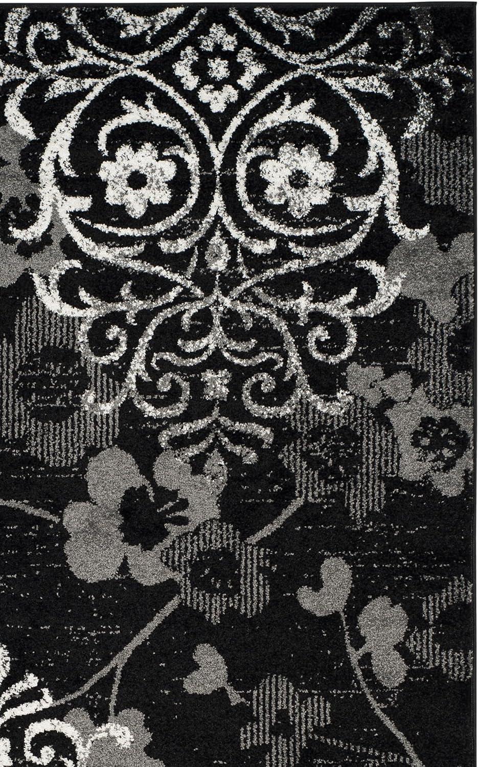 image:imageSAFAVIEH Area Rug 8x10 Adirondack Collection Large Navy amp Silver Floral Glam Damask Design NonShedding amp Easy Cleaning Ideal for Living Room Bedroom Office Dining Space ADR114NBlackSilver