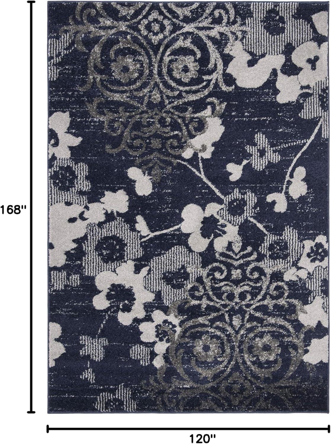 image:imageSAFAVIEH Area Rug 8x10 Adirondack Collection Large Navy amp Silver Floral Glam Damask Design NonShedding amp Easy Cleaning Ideal for Living Room Bedroom Office Dining Space ADR114NNavySilver