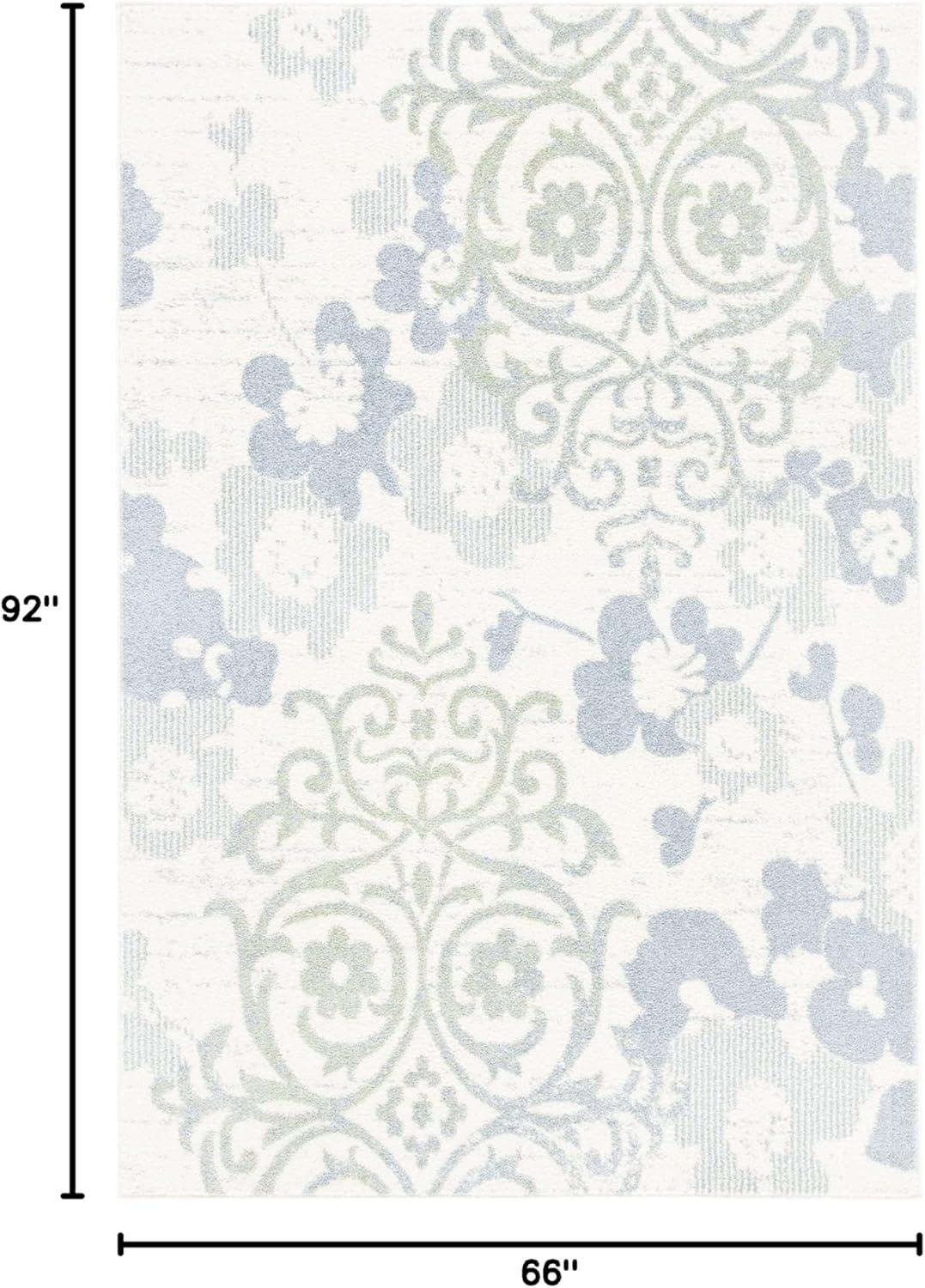 image:imageSAFAVIEH Area Rug 8x10 Adirondack Collection Large Navy amp Silver Floral Glam Damask Design NonShedding amp Easy Cleaning Ideal for Living Room Bedroom Office Dining Space ADR114NIvoryBlue