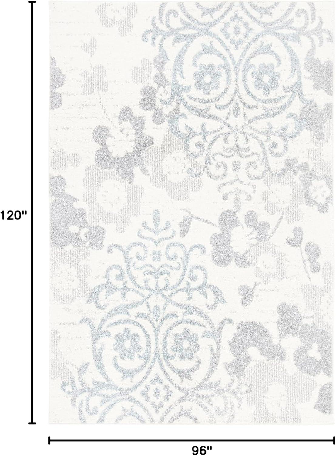 image:imageSAFAVIEH Area Rug 8x10 Adirondack Collection Large Navy amp Silver Floral Glam Damask Design NonShedding amp Easy Cleaning Ideal for Living Room Bedroom Office Dining Space ADR114NIvoryGrey
