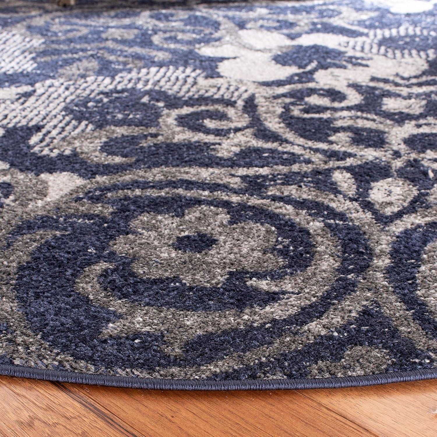 image:imageSAFAVIEH Area Rug 8x10 Adirondack Collection Large Navy amp Silver Floral Glam Damask Design NonShedding amp Easy Cleaning Ideal for Living Room Bedroom Office Dining Space ADR114NNavySilver