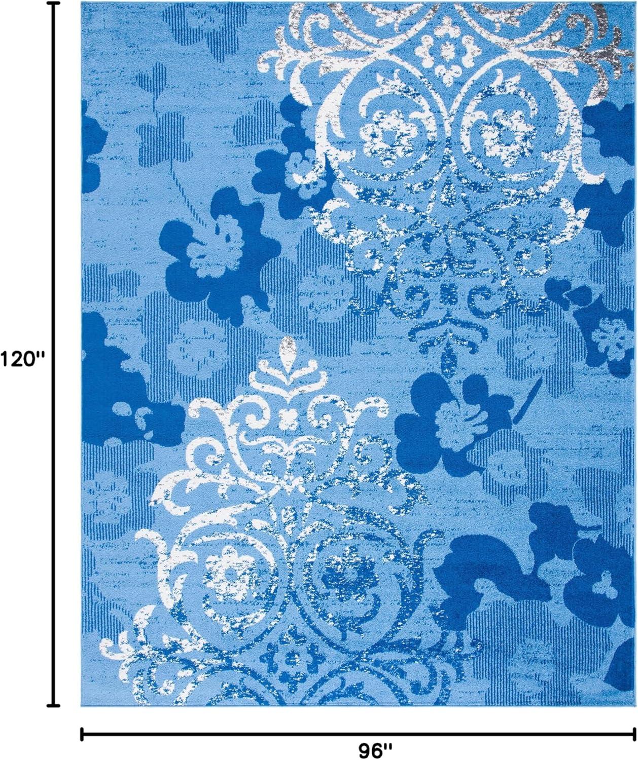 image:imageSAFAVIEH Area Rug 8x10 Adirondack Collection Large Navy amp Silver Floral Glam Damask Design NonShedding amp Easy Cleaning Ideal for Living Room Bedroom Office Dining Space ADR114NLight BlueDark Blue