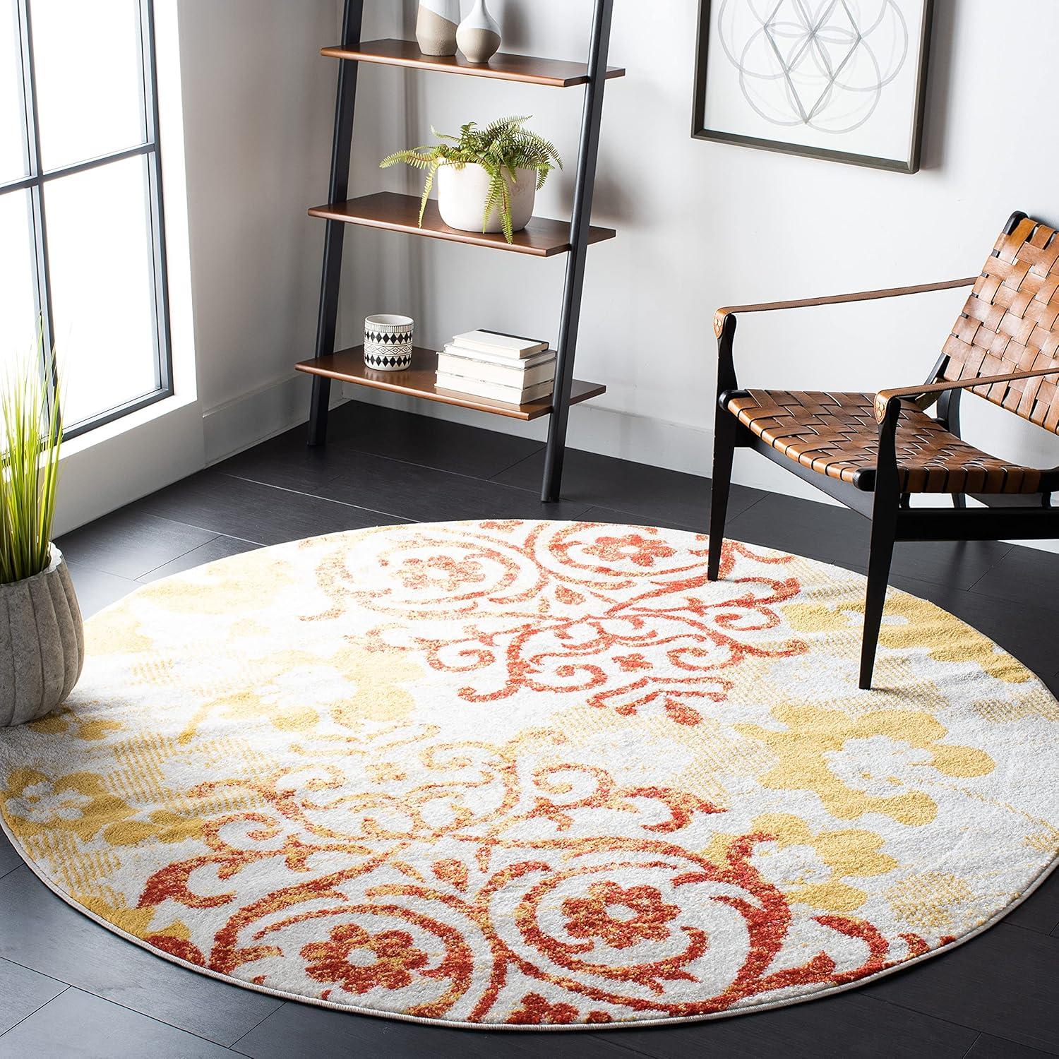 image:imageSAFAVIEH Area Rug 8x10 Adirondack Collection Large Navy amp Silver Floral Glam Damask Design NonShedding amp Easy Cleaning Ideal for Living Room Bedroom Office Dining Space ADR114NGreyGold