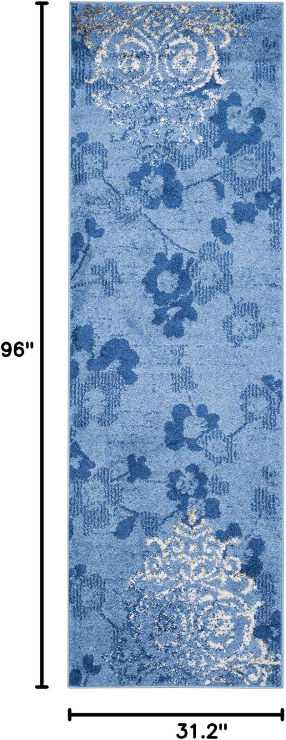 image:imageSAFAVIEH Area Rug 8x10 Adirondack Collection Large Navy amp Silver Floral Glam Damask Design NonShedding amp Easy Cleaning Ideal for Living Room Bedroom Office Dining Space ADR114NLight BlueDark Blue